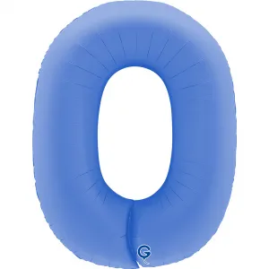 Balon Folie Cifra 0 Mat Lotus Blue 102cm