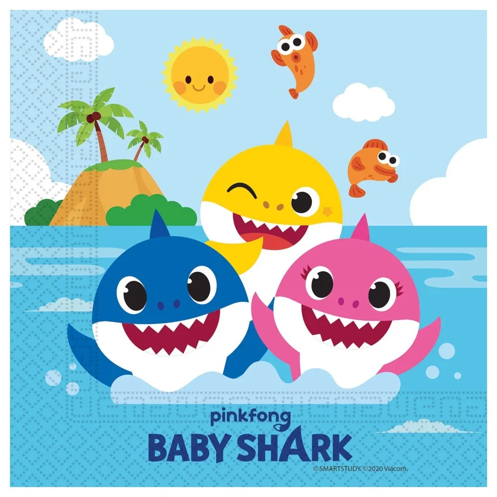 Set 20 Servetele Hartie 33x33cm Baby Shark