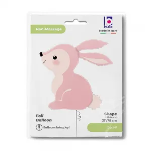 Balon Folie Figurina Woodland Iepuras Roz 79cm