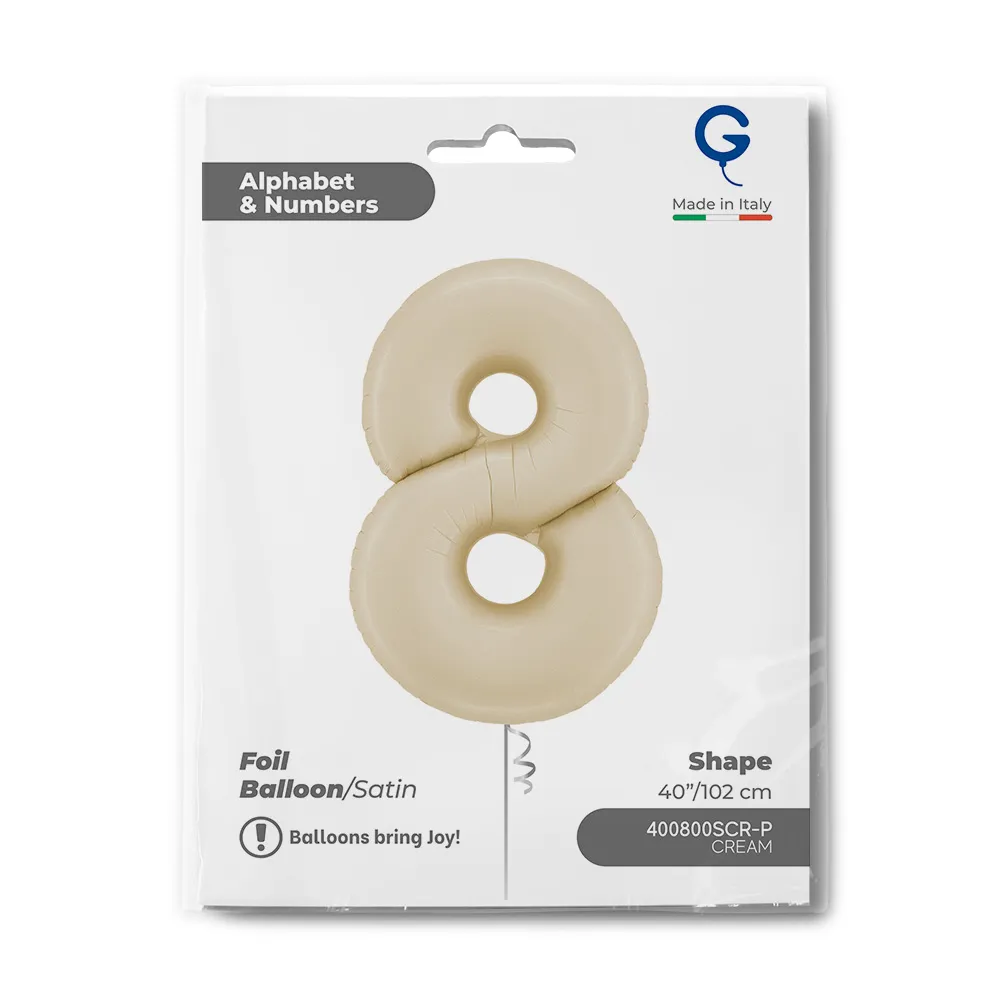 Balon Folie Cifra 8 Satin Cream 102cm