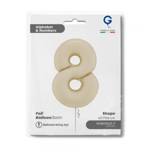 Balon Folie Cifra 8 Satin Cream 102cm