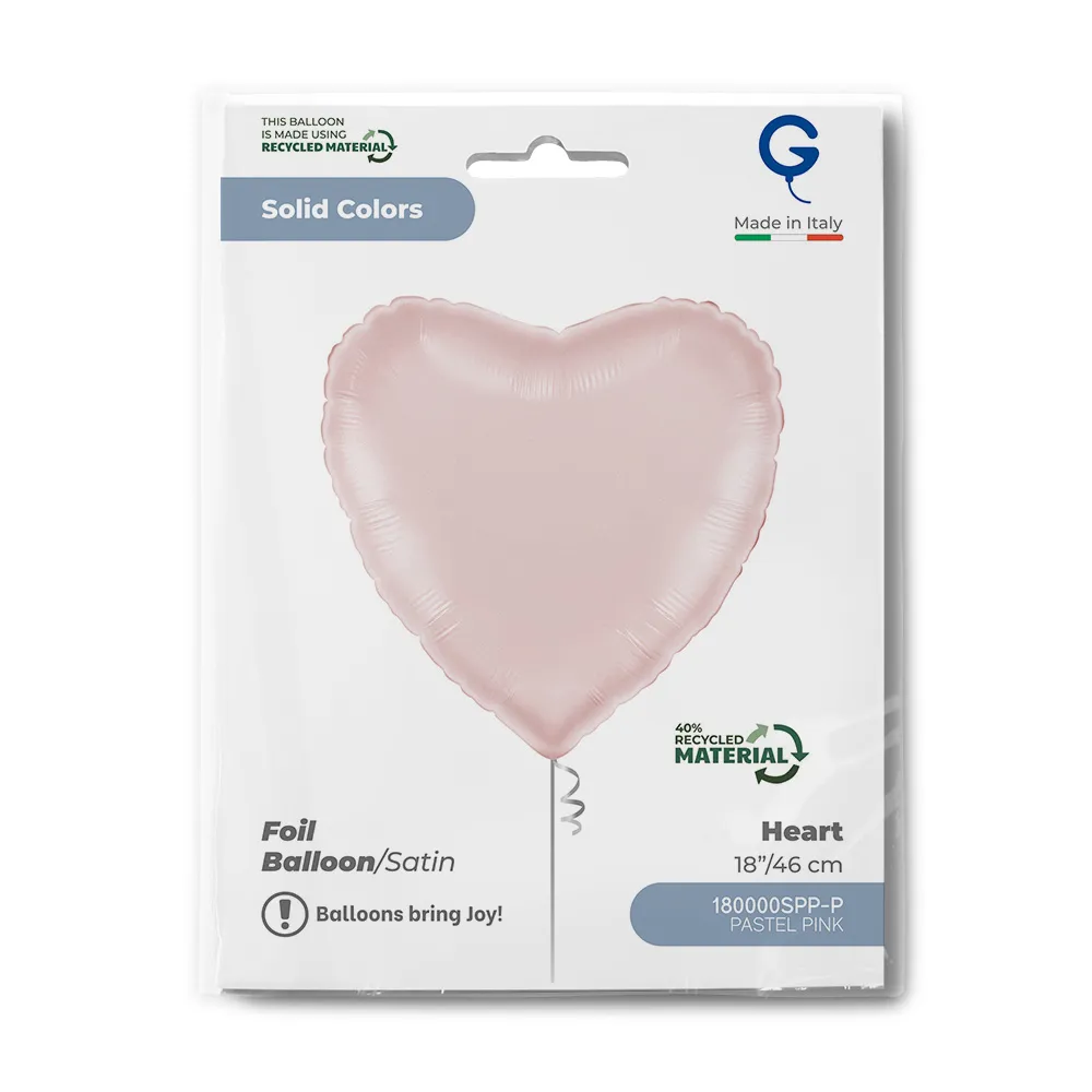 Balon Folie Inima Satin Pastel Pink 46cm