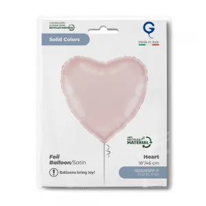Balon Folie Inima Satin Pastel Pink 46cm