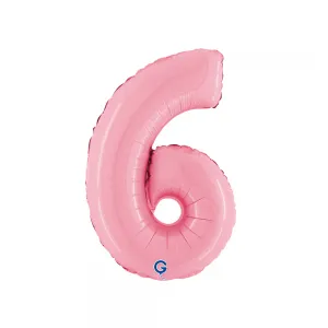 Balon Folie Cifra 6 Pastel Pink 36cm
