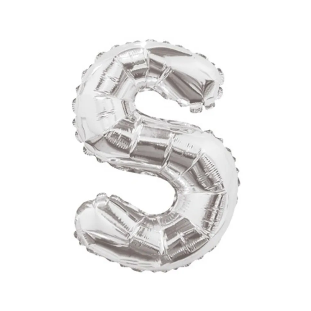 Balon folie 35cm Litera S ARGINTIU 34912-14