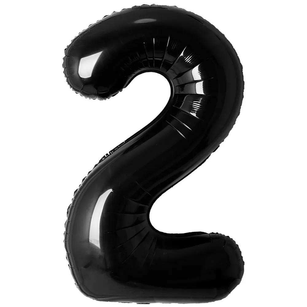Balon Folie Cifra 2 Negru 87cm