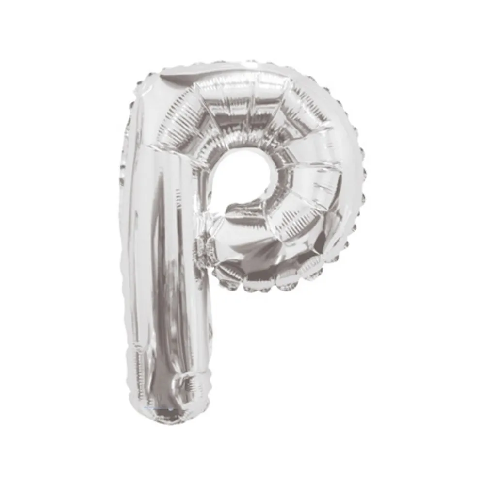 Balon folie 35cm litera P ARGINTIU 34909-14