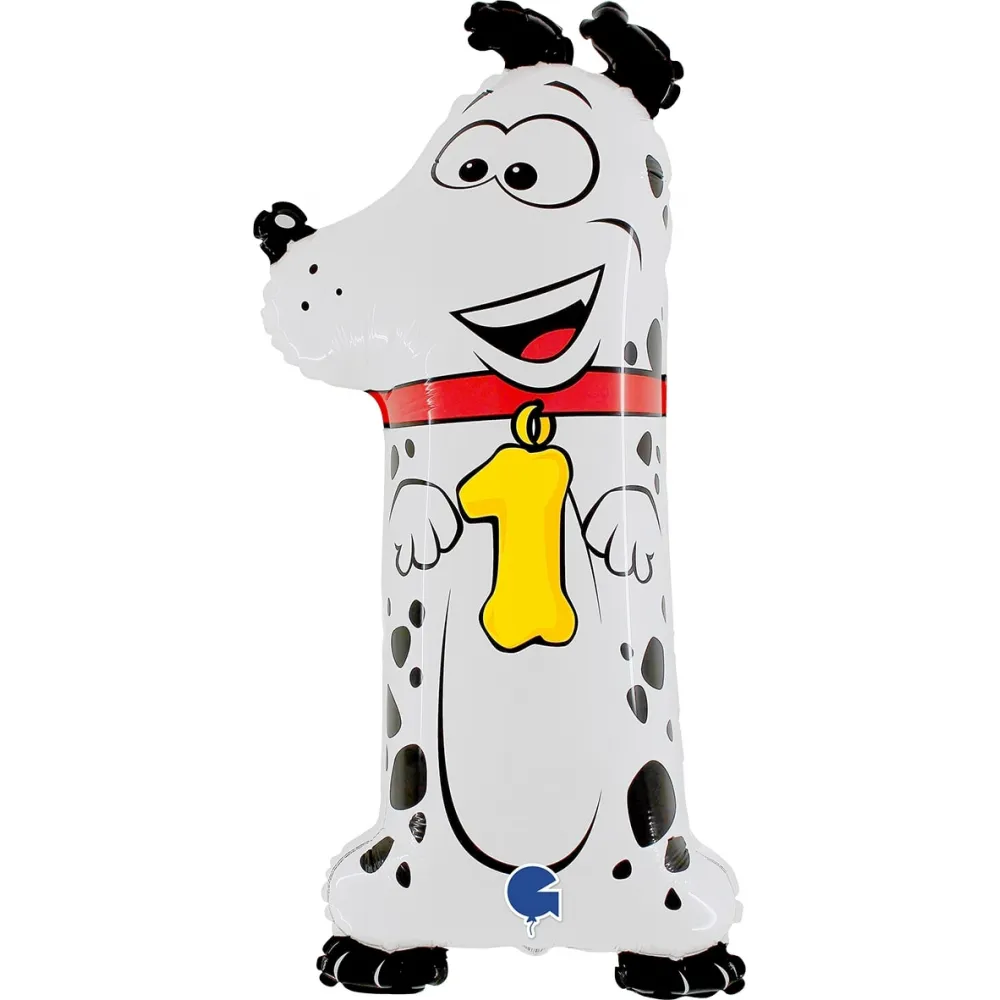 Balon Folie JUMBO Animaloons CIFRA 1 Dalmatian 102 cm Grabo