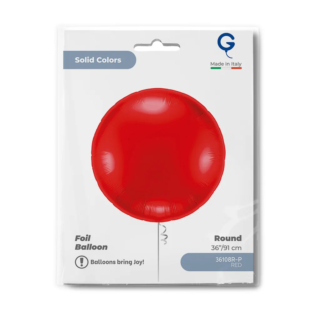 Balon Folie Rotund Rosu 91cm