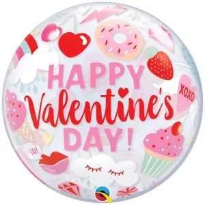 Deco Bubble Happy Valentines Day 22 inch - 55cm 97137 Qualatex