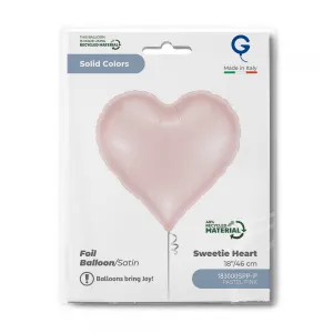 Balon Folie Inima Sweetie Satin Pastel Pink 46cm