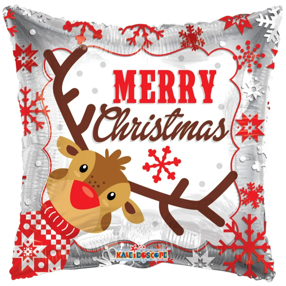 Balon Folie Patrat Reindeer Merry Christmas 45cm