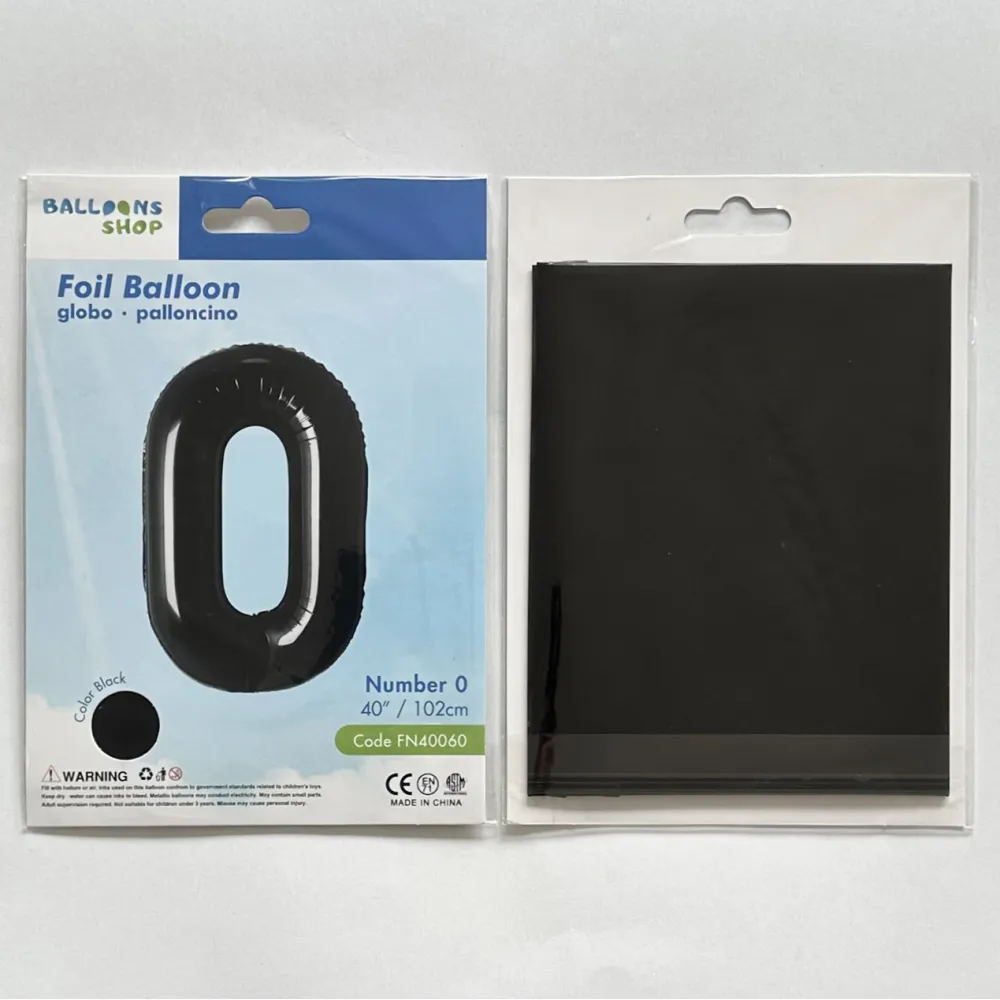 Balon Folie Cifra 0 Negru 87cm