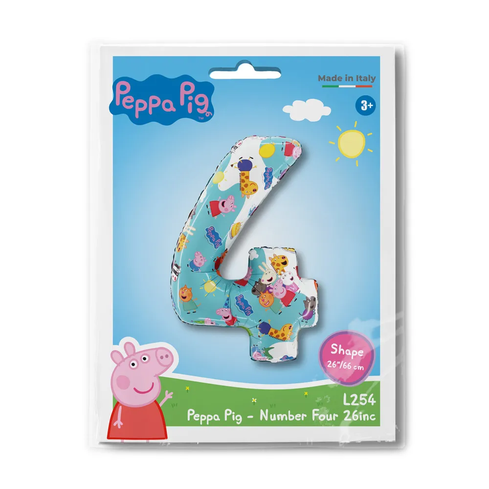 Balon Folie Cifra 4 Peppa Pig 66cm