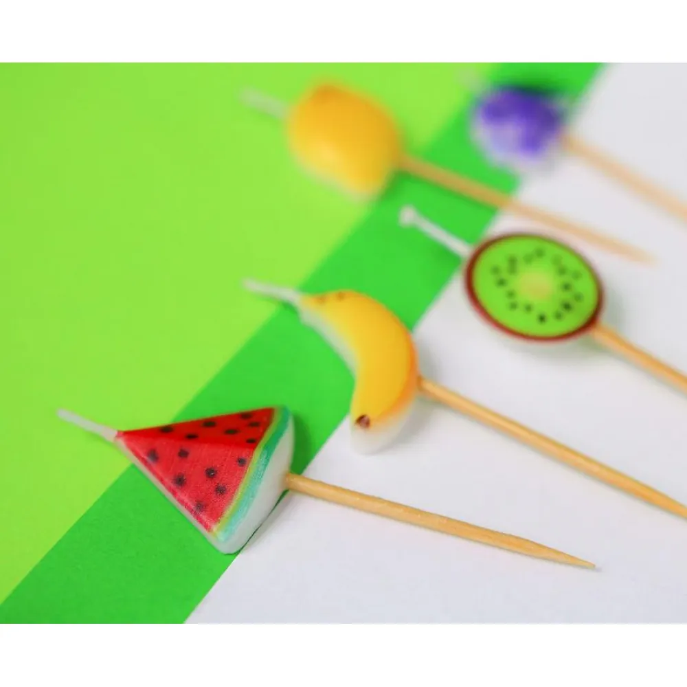 Set 5 Lumanari Tort Fructe 7cm