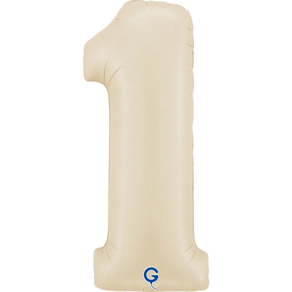 Balon Folie Cifra 1 Satin Cream 66cm