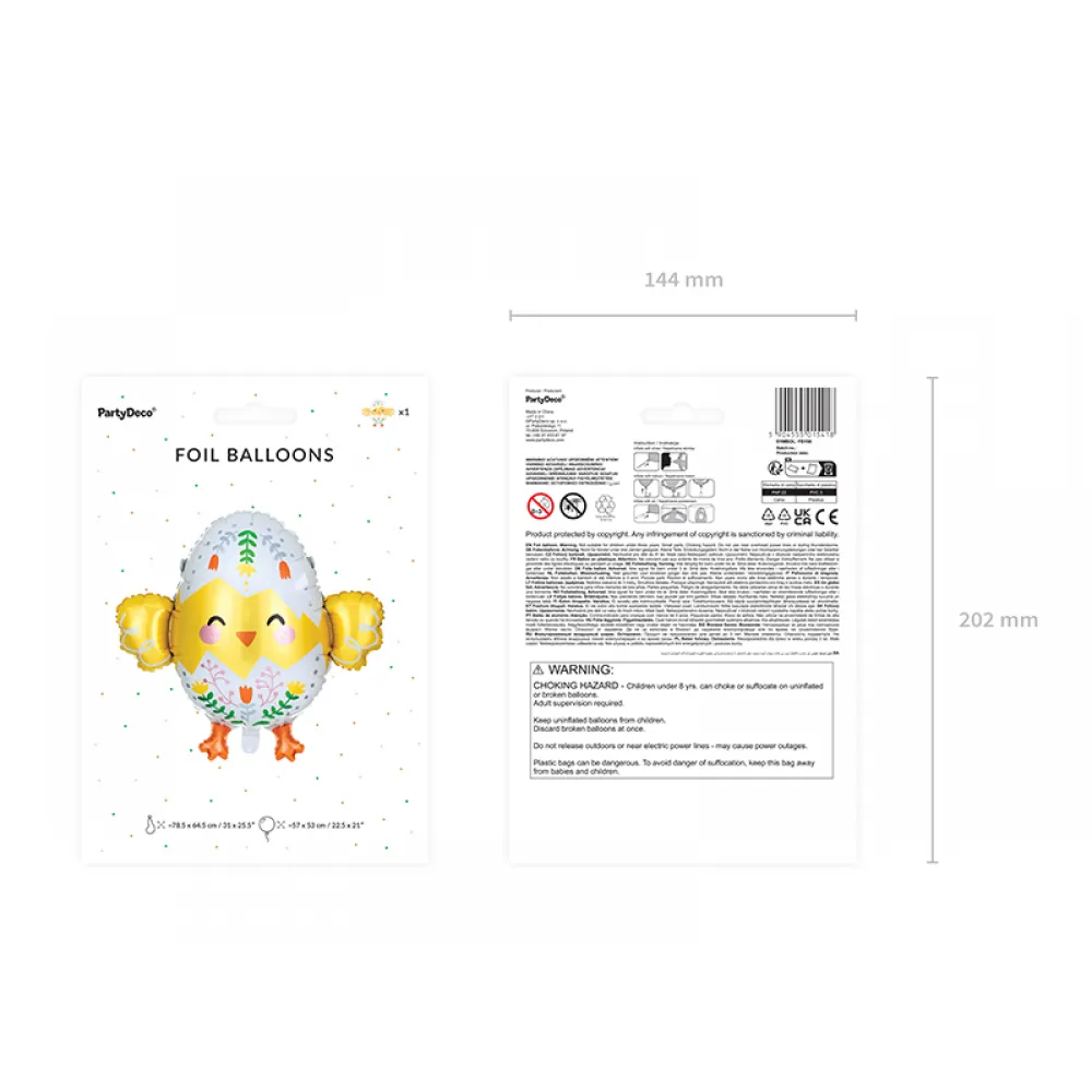 Balon Folie Figurina Ou de paste cu puisor 78.5x64.5cm