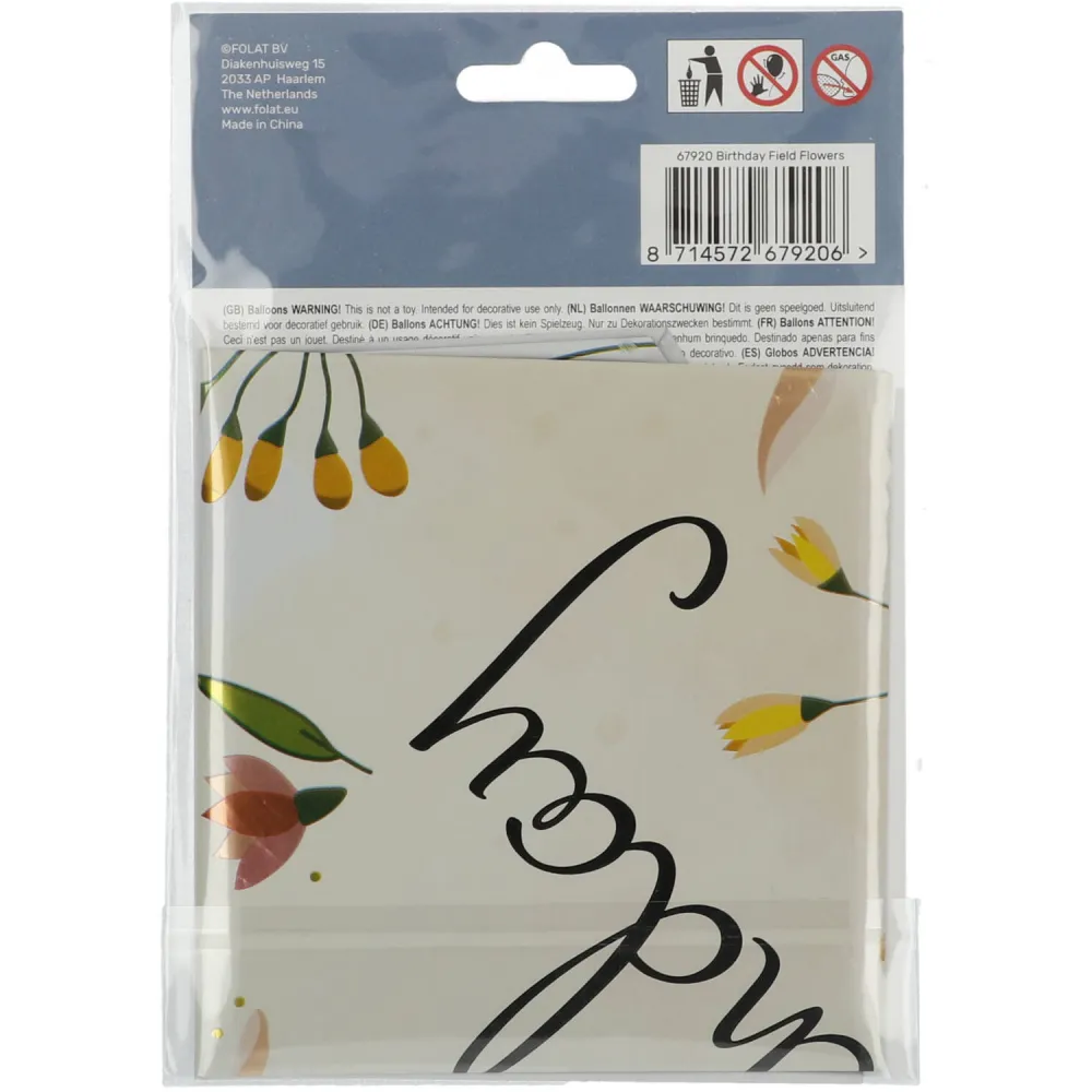 Balon Folie Happy Birthday Floral 45cm