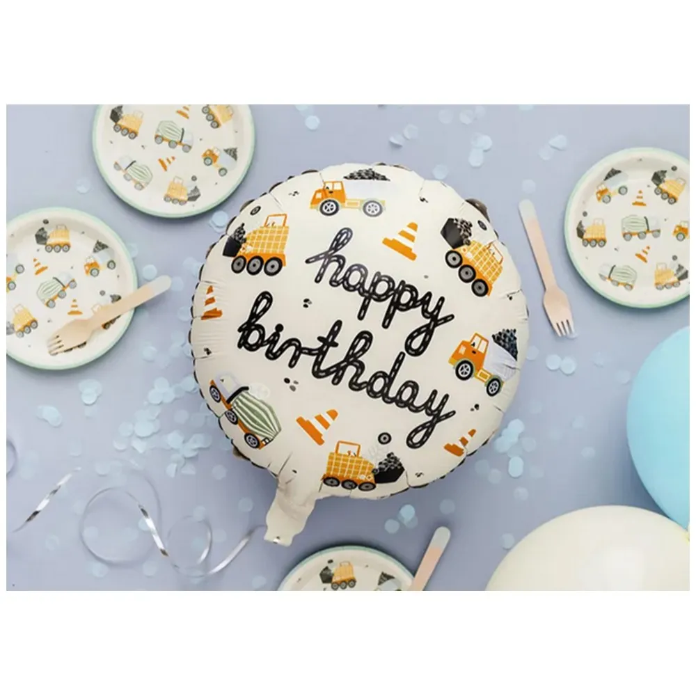 Balon Folie Happy Birthday Constructii 45cm