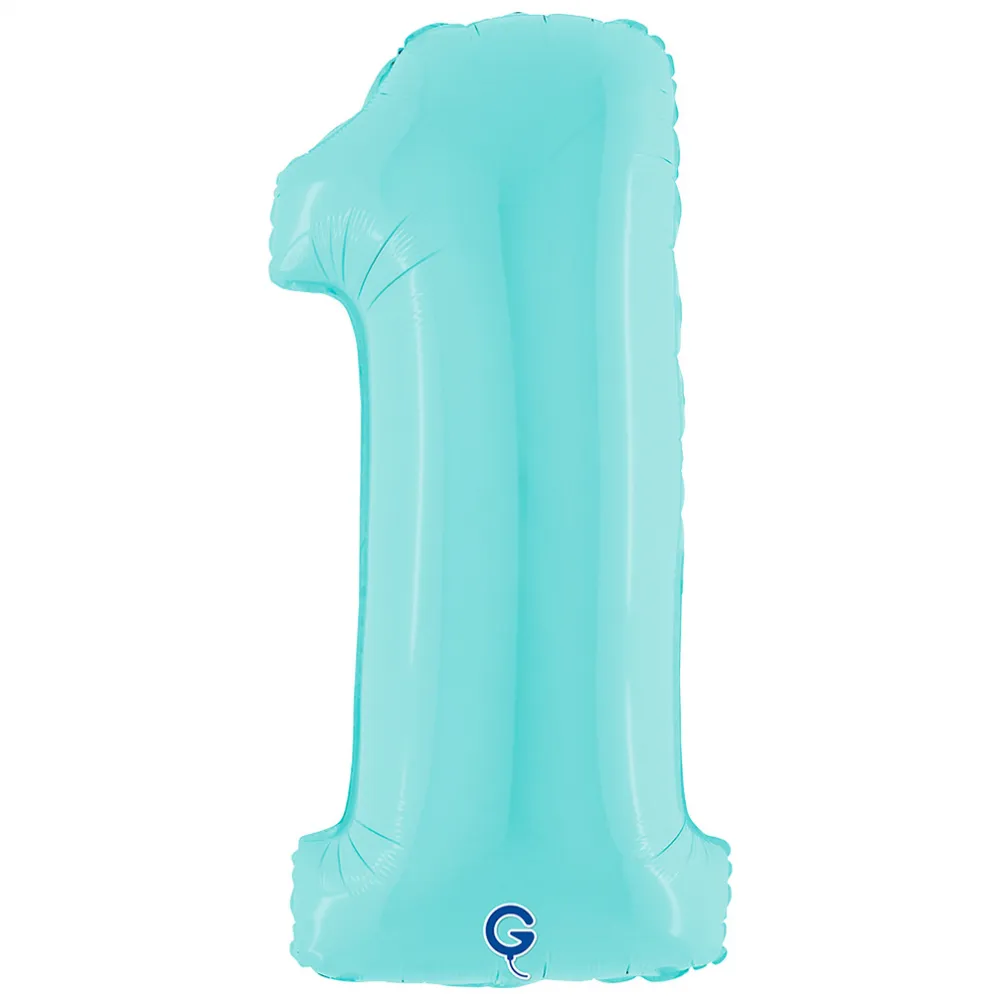 Balon Folie Cifra 1 Pastel Blue 102cm