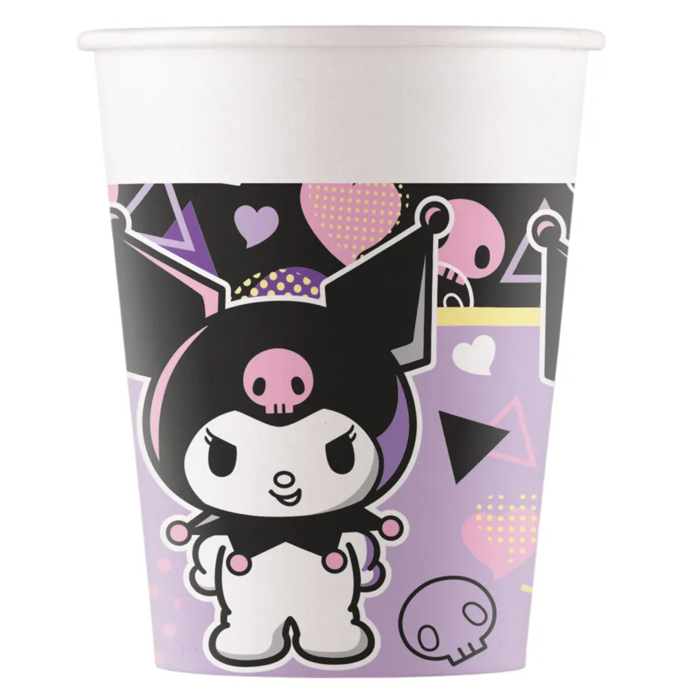 Set 8 Pahare Petrecere Carton 200ml Kuromi