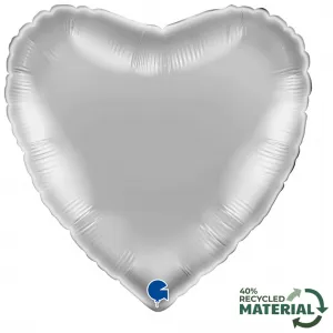 Balon Folie Inima Argintie 46cm Grabo