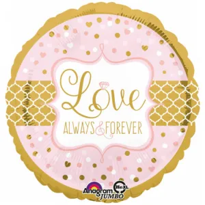 Balon Folie Jumbo Love Always Forever 71x71cm AMS 34455 01