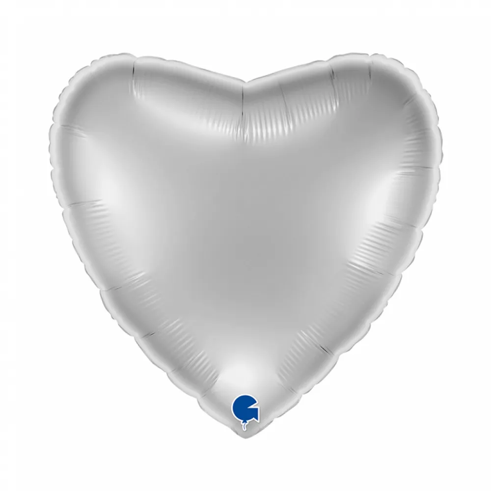 Balon Folie Inima Argintie 56cm