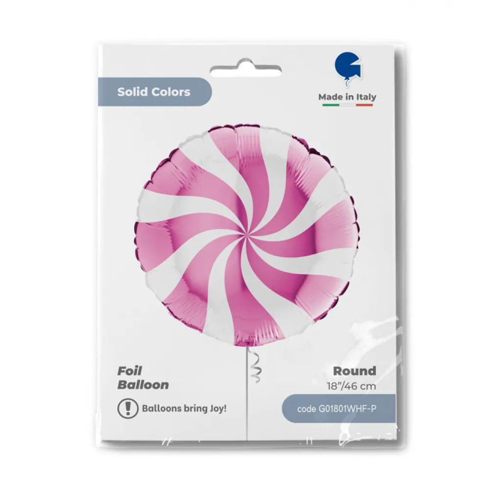 Balon Folie Rotund Acadea Alb-Fucsia 46cm Grabo