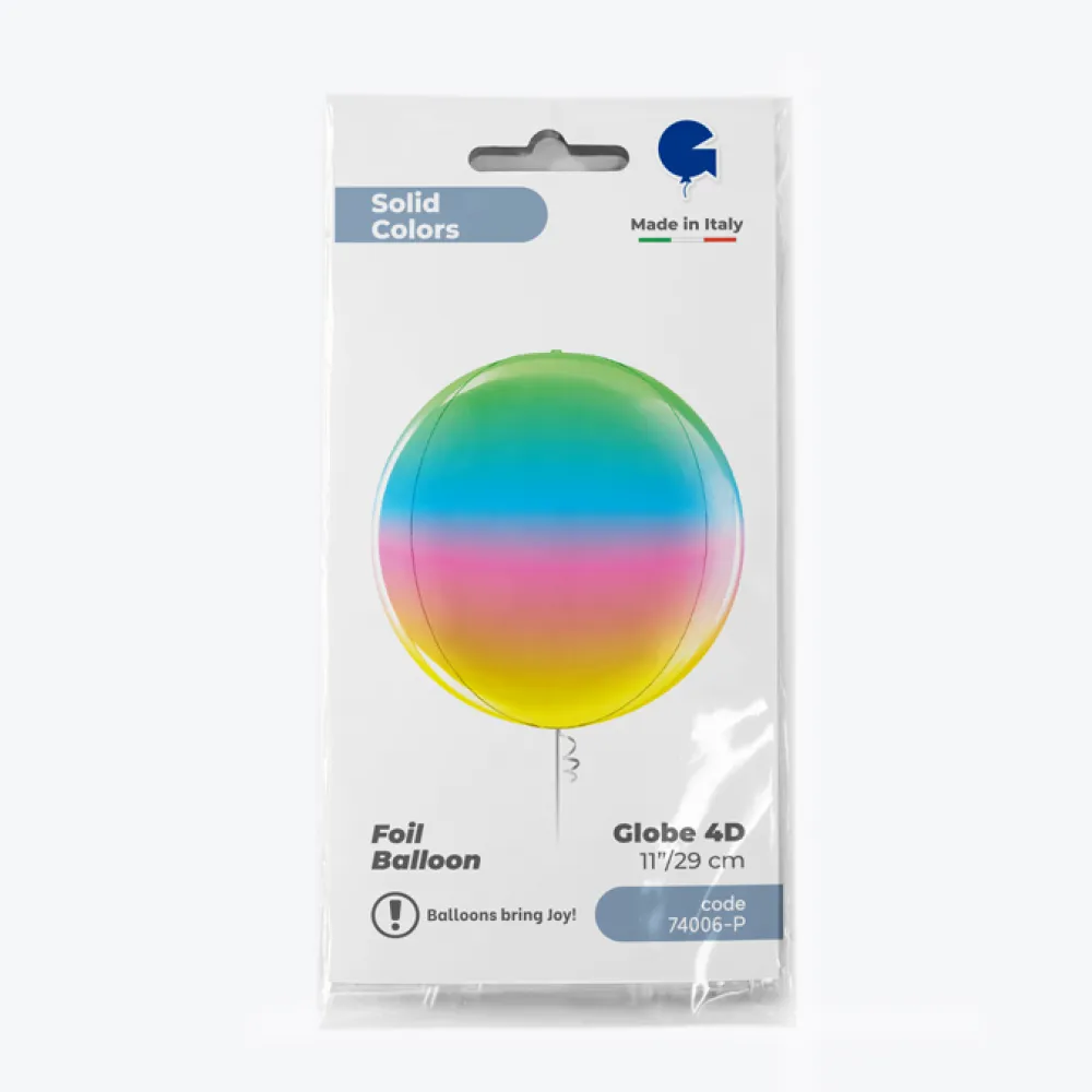 Balon Folie Sfera 4D Curcubeu 29 cm Grabo