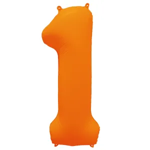 Balon Folie Cifra 1 Portocaliu Neon 86cm R-10007-PKG