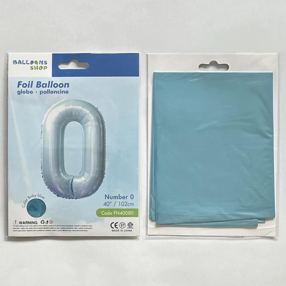 Balon Folie Cifra 0 Baby Blue 87cm