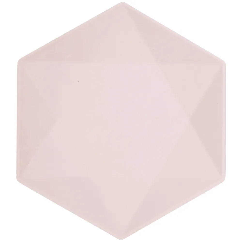 Set 6 Farfurii Hexagonale Roz Decor Vert 26.1x22.6cm 9918231