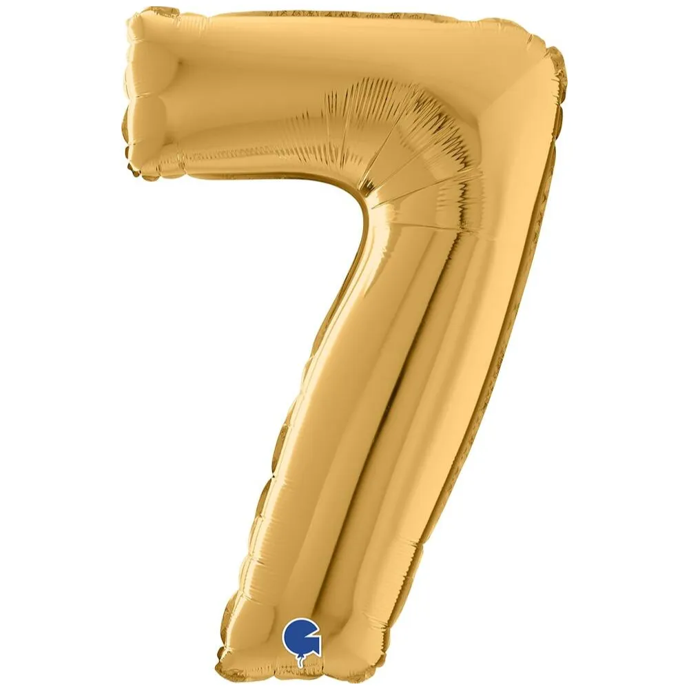 Balon Folie CIFRA 7 Auriu 66 cm Grabo