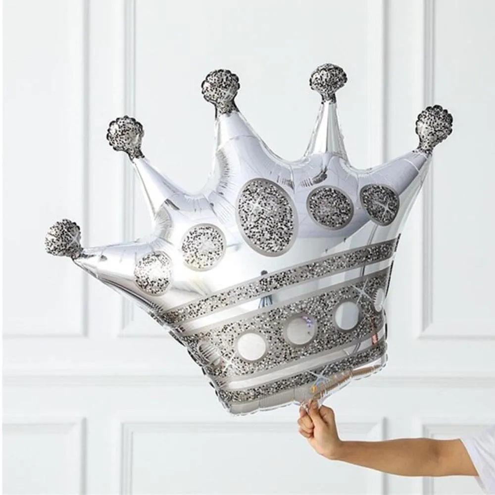 Balon Folie Figurina Jumbo Coroana Argintie 90x100cm
