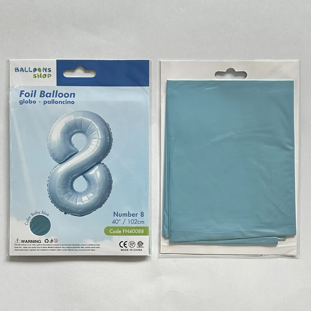 Balon Folie Cifra 8 Baby Blue 87cm