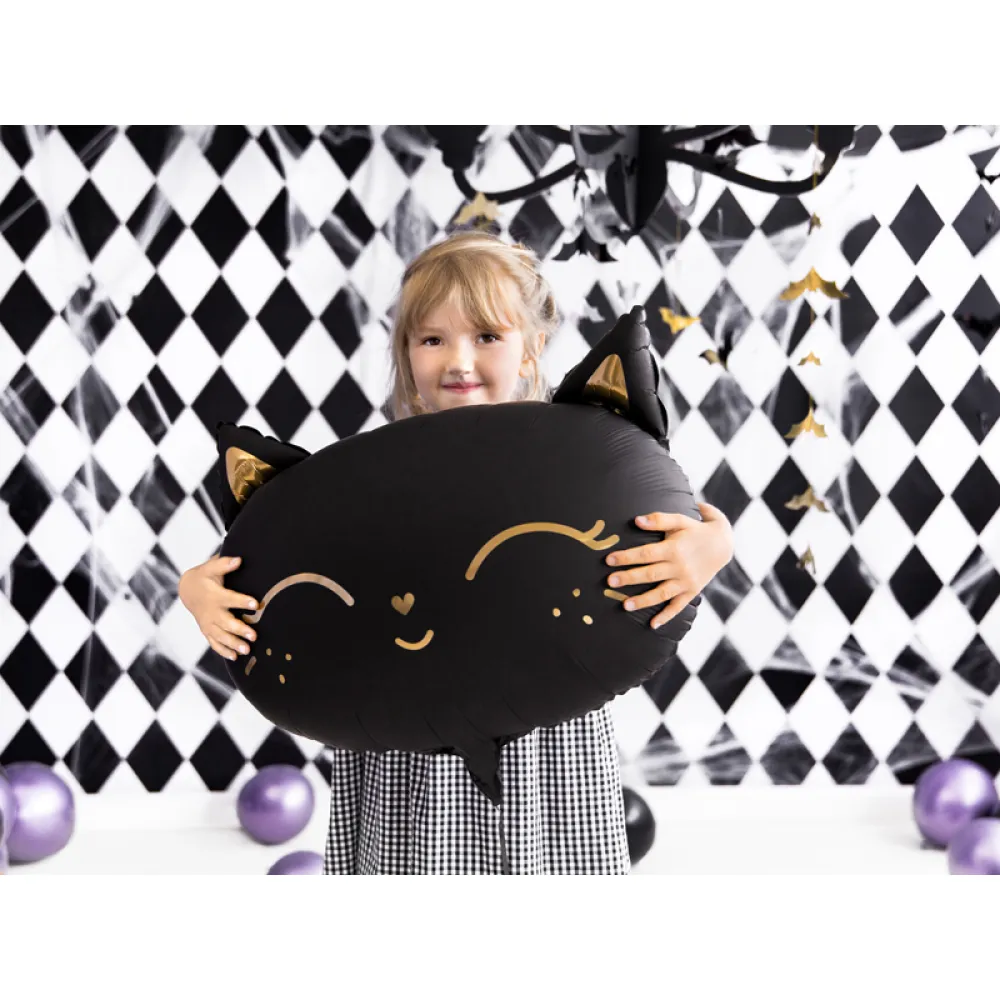 Balon Folie Figurina Cap Pisica Neagra 48x36cm FB84