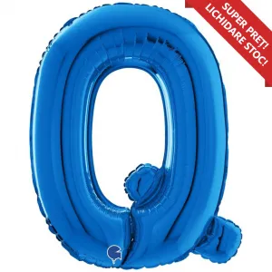 Balon Folie LITERA Q Albastru 66 cm Grabo