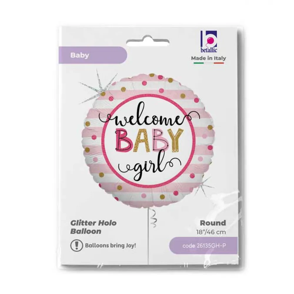 Balon Folie Welcome Baby Girl 46 cm Grabo