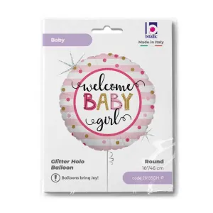 Balon Folie Welcome Baby Girl 46 cm Grabo