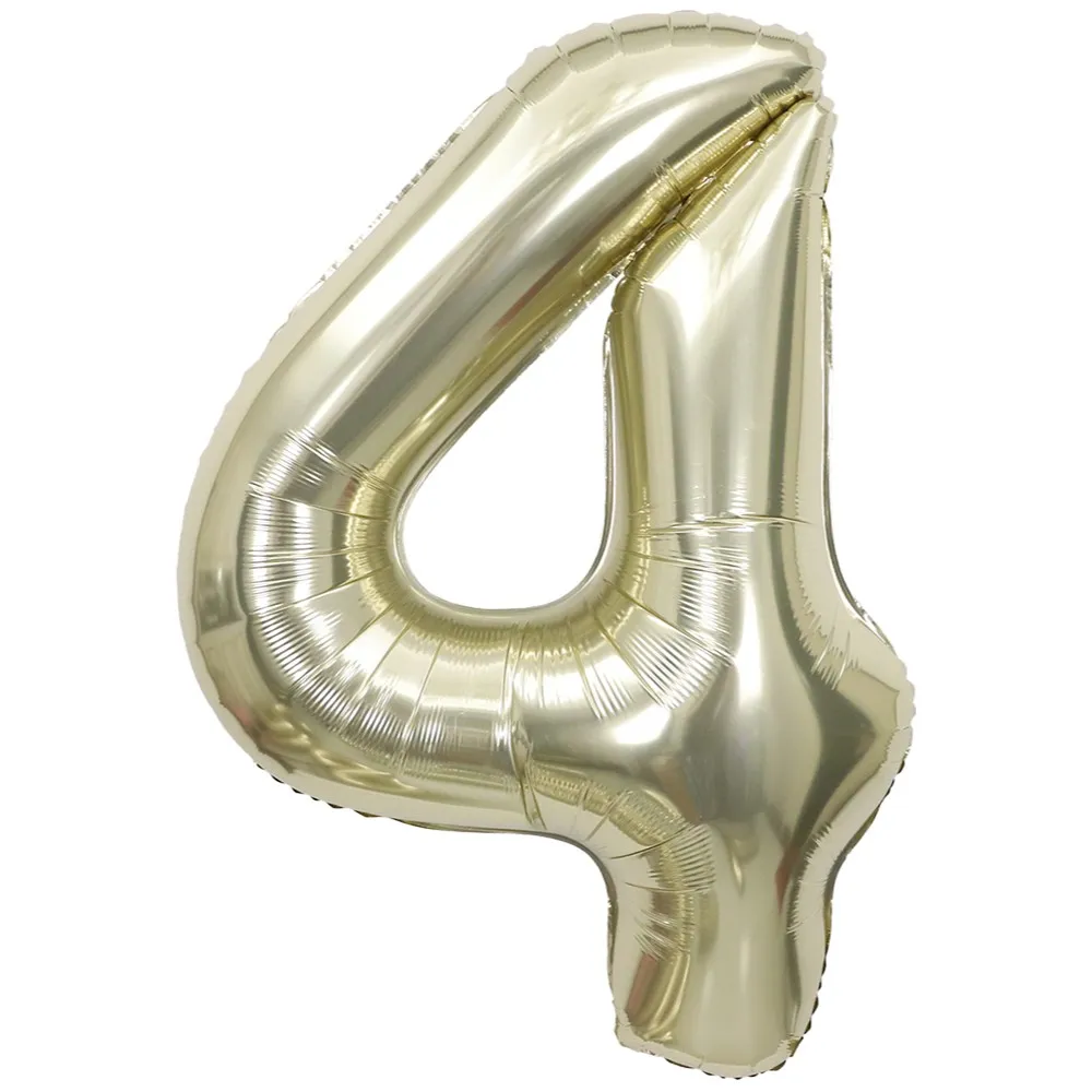 Balon Folie Cifra 4 White Gold 87cm