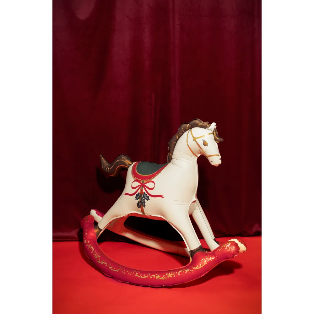 Balon Folie Figurina Rocking Horse Craciun 118x104cm