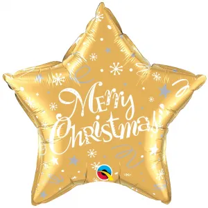 Balon Folie Stea Aurie Merry Christmas 45cm 99814 QUALATEX