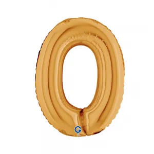Balon Folie Cifra 0 Auriu 36cm