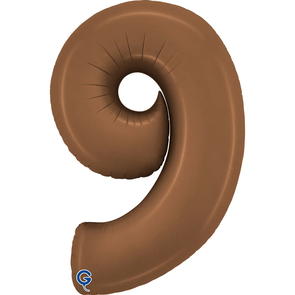 Balon Folie Cifra 9 Satin Chocolate 102cm