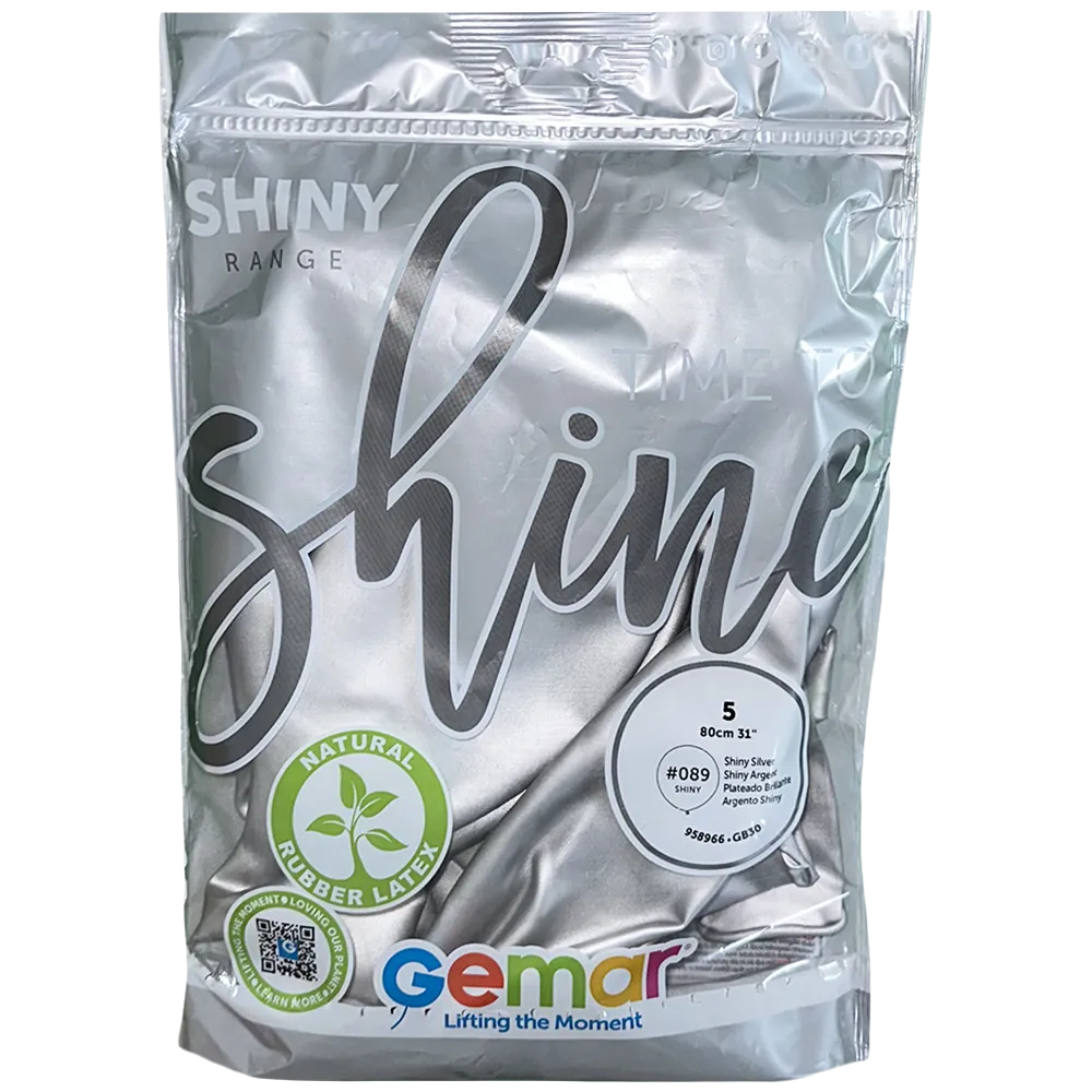 Baloane Latex Jumbo 80cm Shiny Argintiu GB30.89