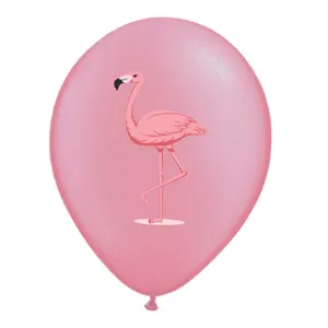 SET 12 Baloane Latex 30 cm Asortate Print Color Flamingo BLS20224
