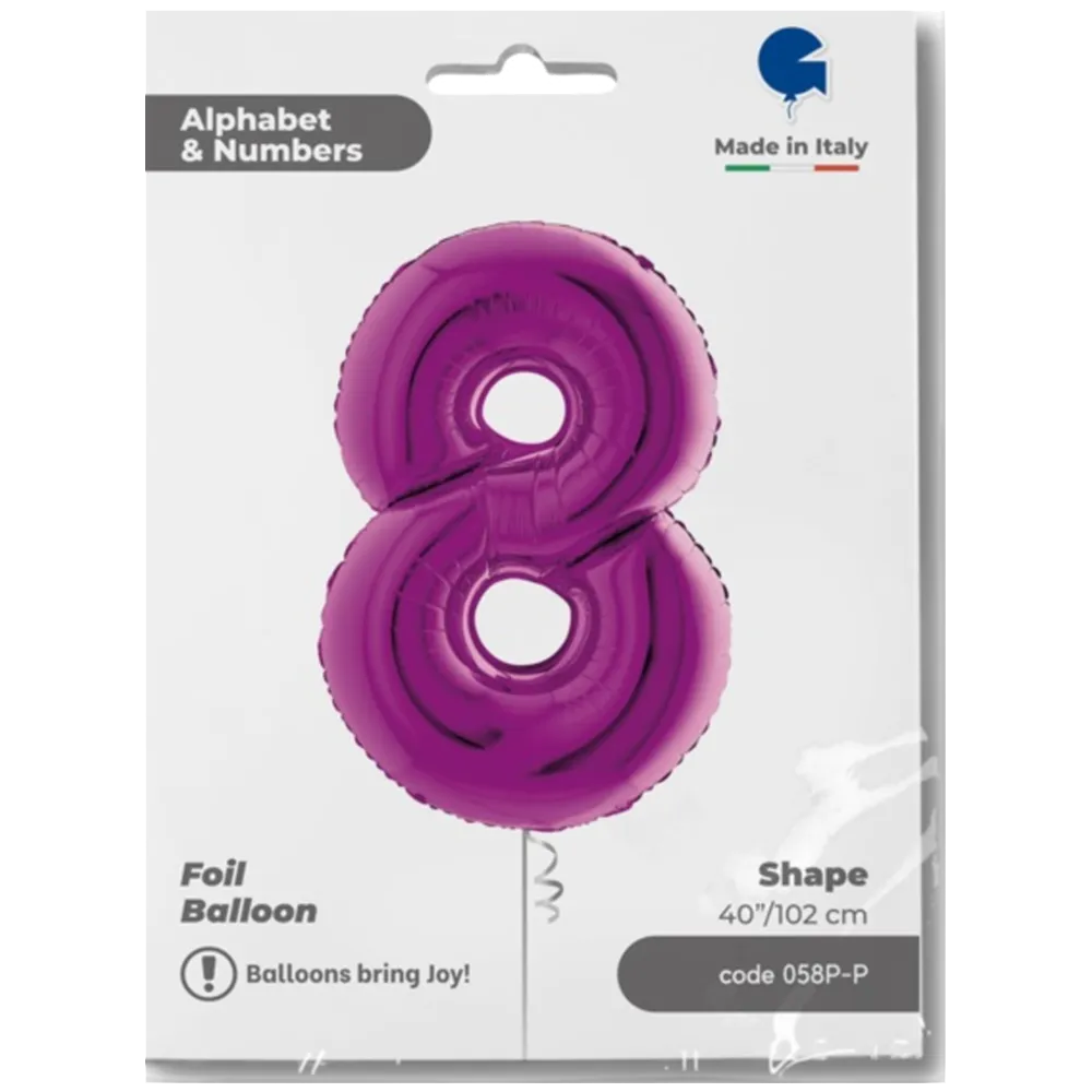 Balon Folie JUMBO CIFRA 8 MOV 102 cm Grabo