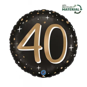 Balon Folie Rotund Aniversare 40 ani Auriu 46cm