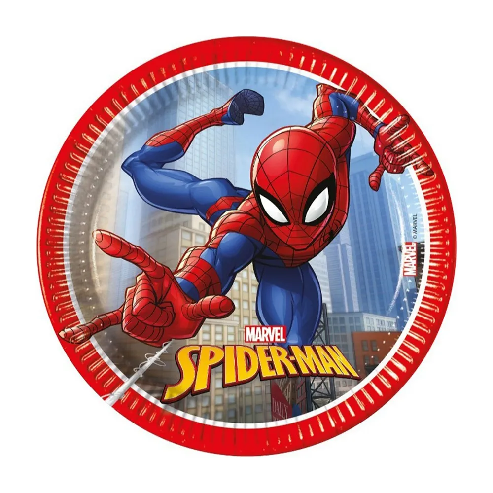 Set 8 Farfurii Petrecere 20cm Marvel Spiderman Crime Fighter